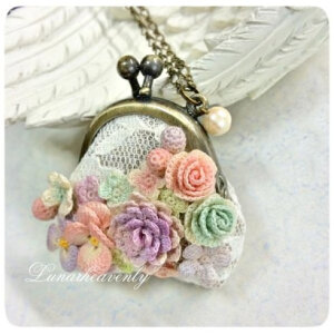 原来钩针钩花可以这美。。。。。。钩花金口包