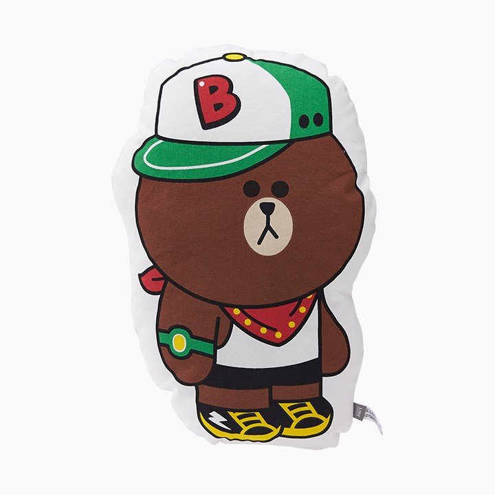 海外 LINE FRIENDS RANGERS HIPHOP 熊大造型抱枕