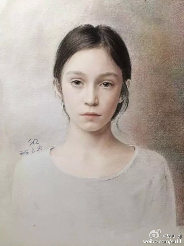 彩铅画 人物 手绘