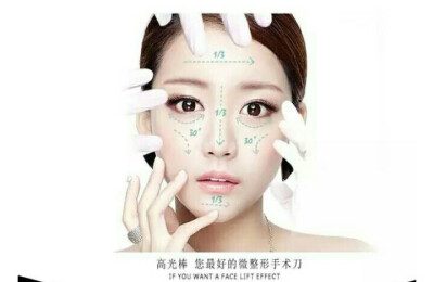 #化妆#这是3CE高光棒的广告图，发现用这个方法去使用高光还是不错的。