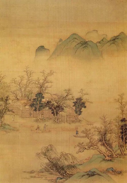 【欣赏】明 佚名 画岩壑清晖册。凡画有关季节，必具深刻细致观察力与生活体验。能反应季节变化者，在天莫若云、雨、雪、月，在地莫若水，树、山、花，在动物莫若鸟、兽、虫、鱼，在人莫若渔、樵、担、读，每一个季节，每一处变化，每一处相摩，每一处温情，每一个轮回。