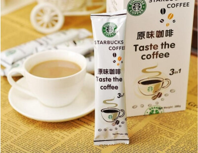 美国进口Starbucks星巴克速溶三合一原味咖啡单条30g 整盒拍10