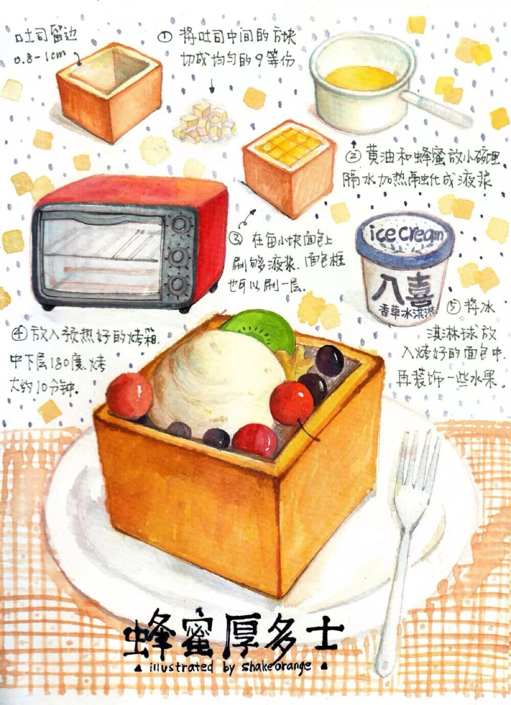 手绘插画美食制作方法