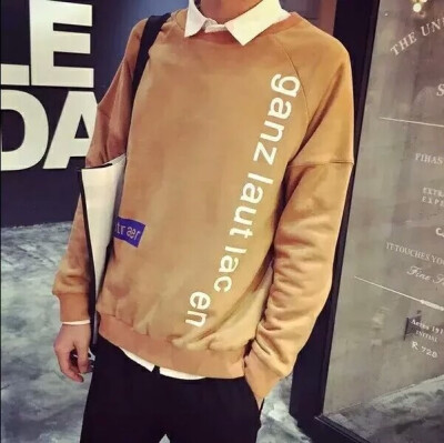 麂皮绒质感韩国风圆领卫衣 零售155