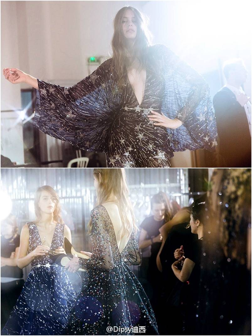 Zuhair Murad | backstage at 2015 couture，又是一场关于夜空星月银河宇宙的高定梦~转自微博