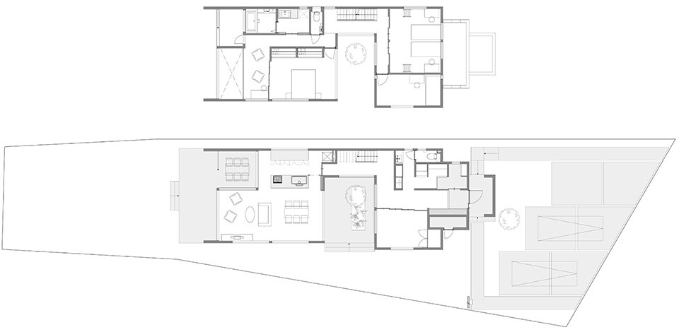 【波纹之家，观樱之宅】 建筑 住宅 观景房 日本 茨城 筑波 Kichi Architectural Design 这栋住宅名叫波纹住宅，位于距离东京一小时车程的茨城县筑波市。住宅场地俯瞰河堤，春季被樱花掩映。为此，这栋住宅的设计非常重视与樱树的关系。建筑的立面有三个层次的白色外墙。居住内空间十分注重于室外樱花的密切关联。房屋呈凹形，面对河堤樱花一侧开了一个内院，既能观赏樱花景观也为每个房间带来充足照明。