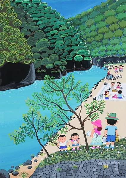 日本画师作田忠一的绘本作品。初次看到这些画,被这明艳的色彩所吸引,仿佛看到了小时候,自己在幼儿园画的那些画,大胆的颜色,使用的毫无顾忌,太爱这种童趣感十足的画儿。...#艺术人生#