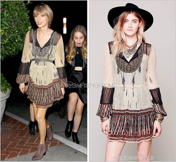 Leaving Caleb Followill’s birthday | West Hollywood, CA | January 14, 2015 Free People ‘Maheya Scarf Print Dress’ - $248.00 (no longer available)