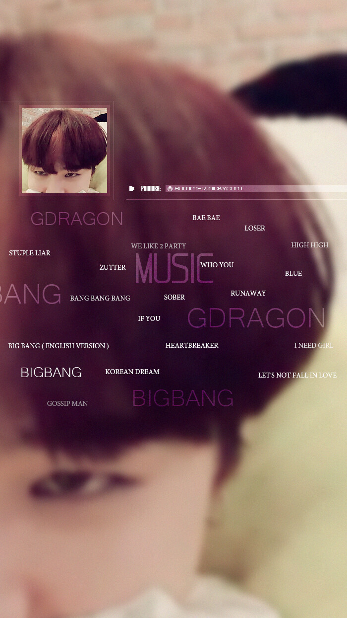 G-DRAGON权志龙#bigbang#原创高清手机壁纸#微博:GDRAGON_SUMMERNICKYCOM#iPhone#安卓#锁屏#桌面#