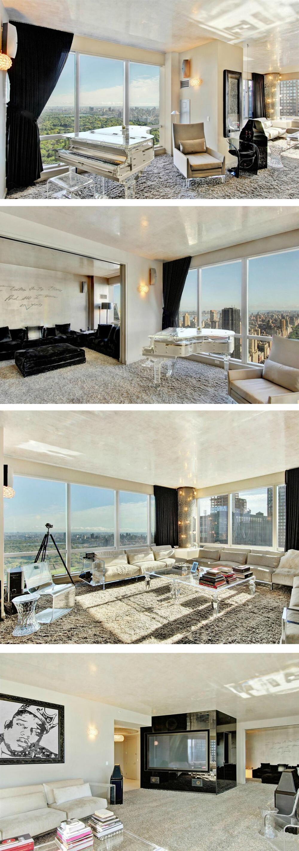 P Diddy's apartment。透明钢琴亮了!