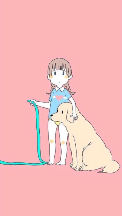 女孩和狗壁纸
