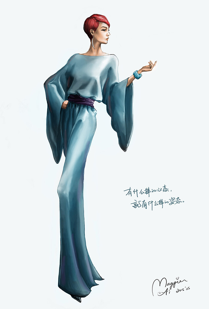 有什么样的心态，就有什么样的姿态。 Fashion Illustration 05 by MaggieAi