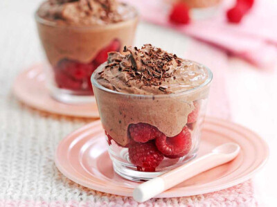 Chocolate and raspberry pot