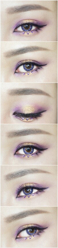 紫色迷情 眼妆 美妆 眼影 美瞳