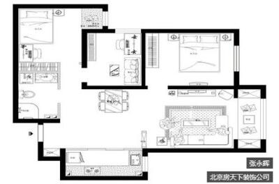 芍药居北里114平三居平面布置图（房天下装饰设计芍药居北里老房变身记录三代同堂温馨空间）