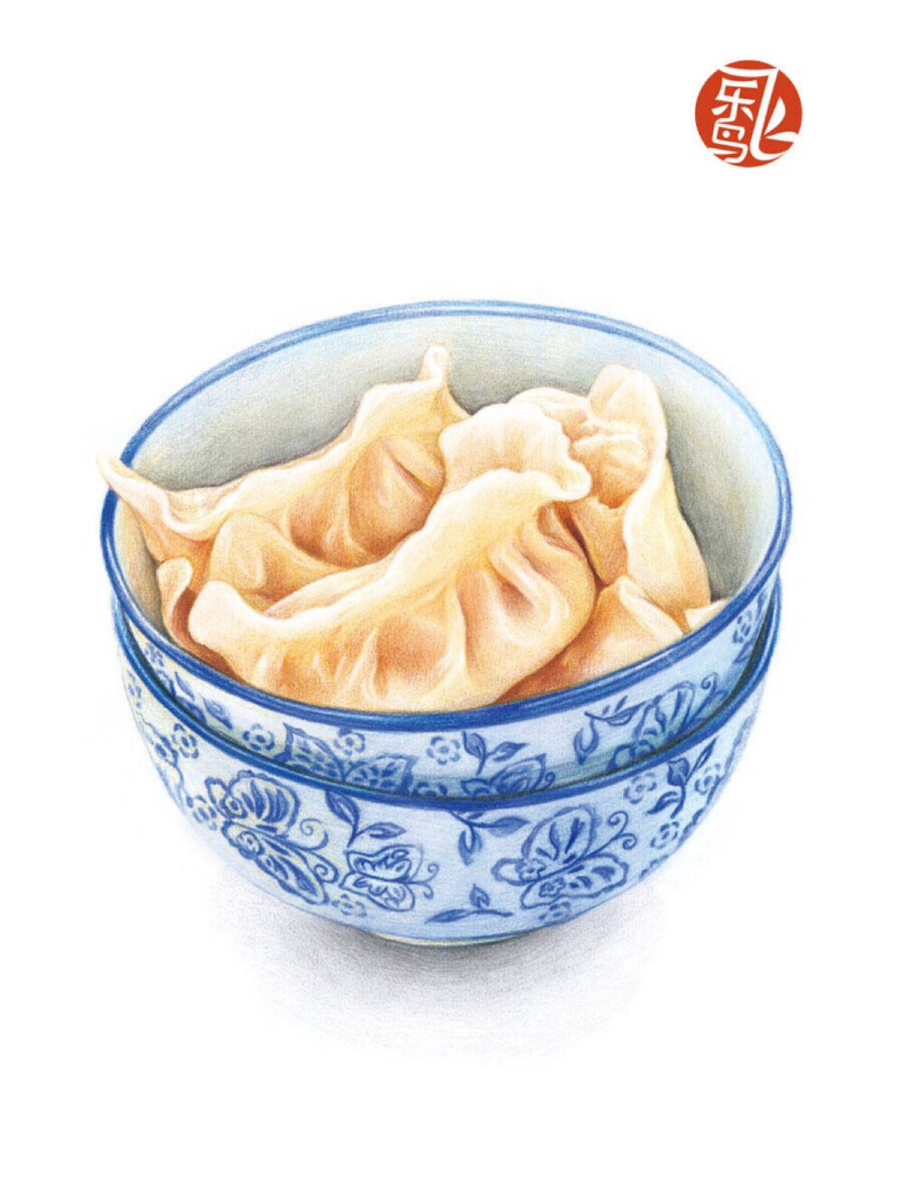 美食彩铅画