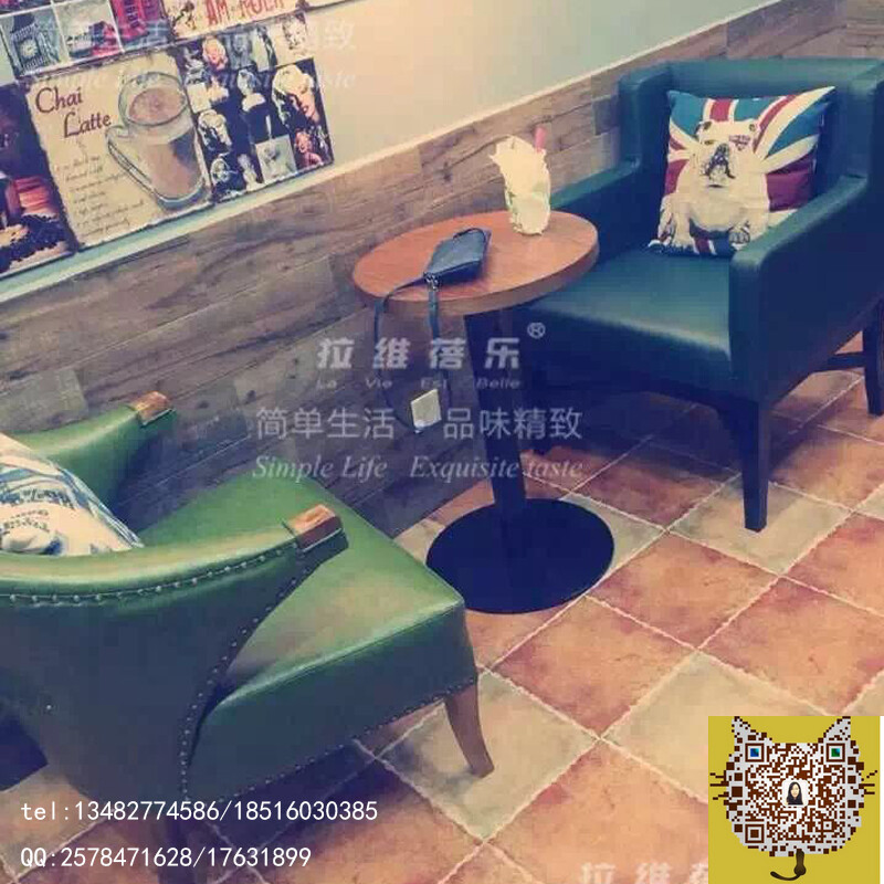 魔幻仙草甜品店单人沙发 甜品店实木单人休闲沙发 上海振腾木器有限公司，咨询电话：13482774586/18516030385