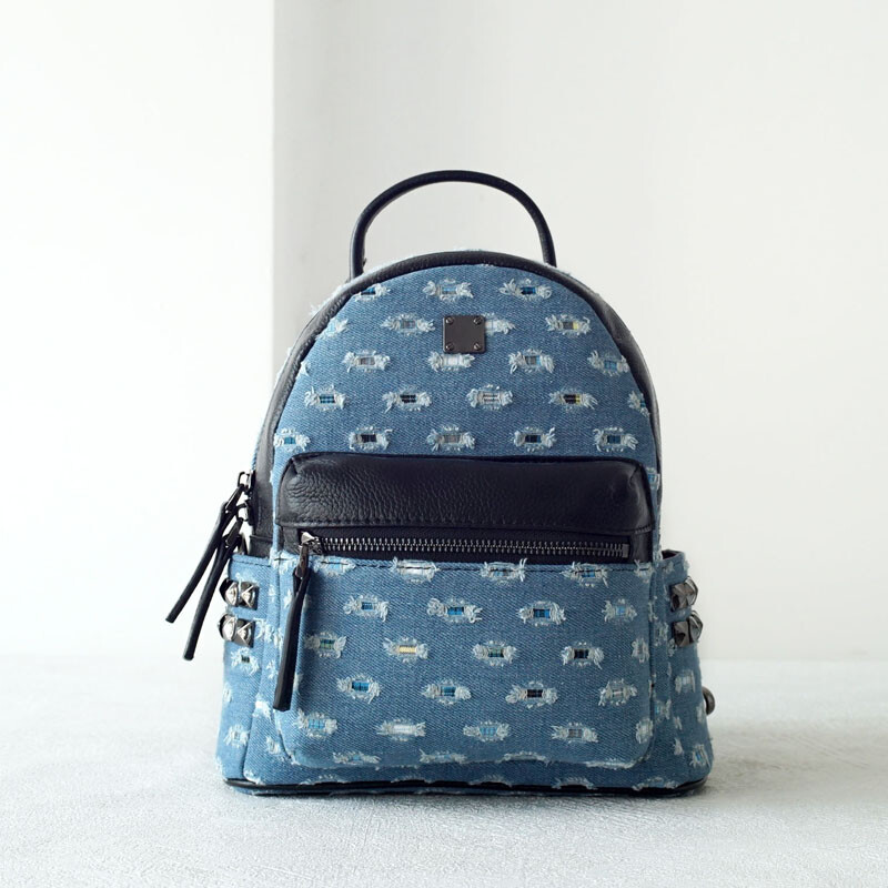 我爱你店ILYS第912篇 欧美时尚潮款迷你mini牛仔牛皮双肩包女背包