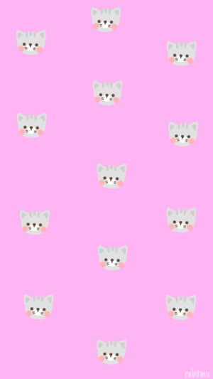 可爱猫咪头像平铺 换不完的背景手机壁纸..