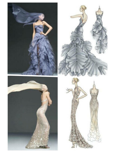 Atelier Versace Spring 2009设计线稿与真实成衣