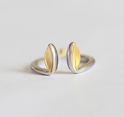 中国设计师 兔耳戒指 925银镀金指环 可爱森系小兔子 激萌款
