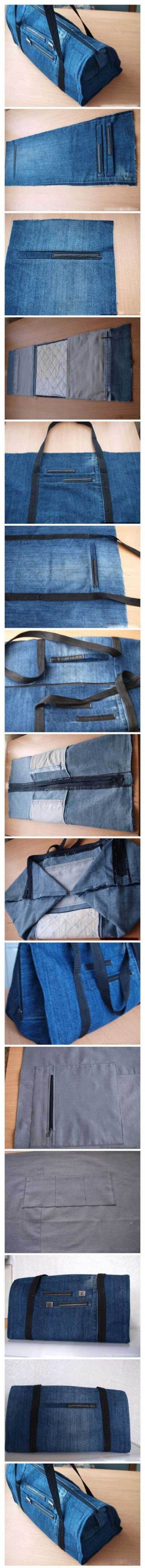 废旧牛仔改造。