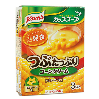 日本味之素knorr家乐 超甜玉米奶油浓汤速食汤羹3袋46.5g早餐浓汤