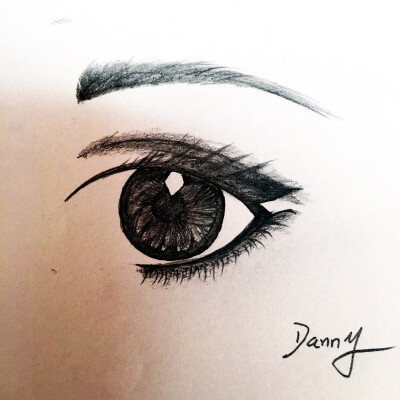 大眼 美瞳 眼睛 绘画 素描 铅笔画 Danny