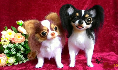 毛咪momi~羊毛毡寵物擬真Chihuahua 20cm