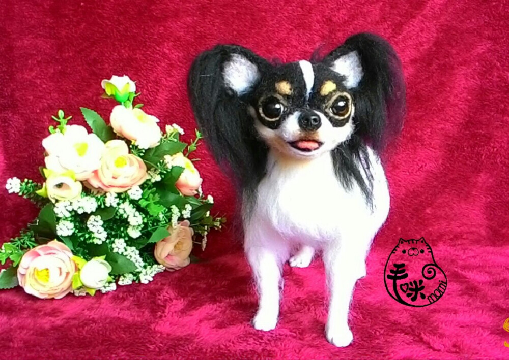 毛咪momi~羊毛毡寵物擬真Chihuahua 20cm