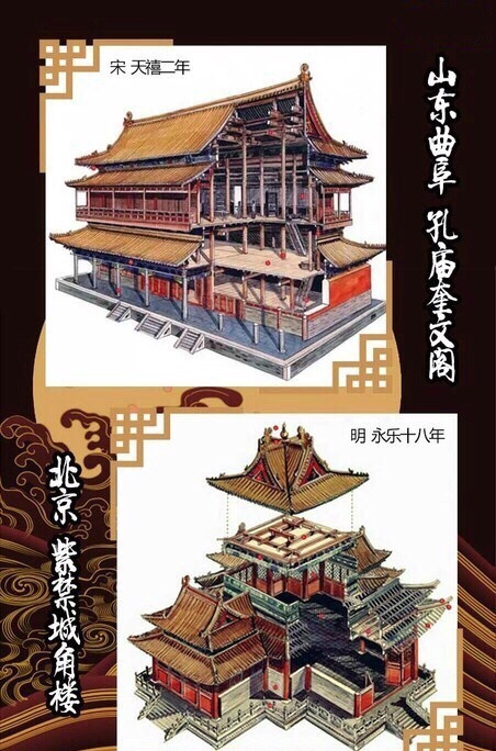 【品古代建筑结构之美】不同朝代、不同地域的古建筑有什么不同呢？繁复的结构是怎样组成的呢？来看看古建筑结构剖面图，体会一下榫卯之间、飞檐之上、方寸之中的美！