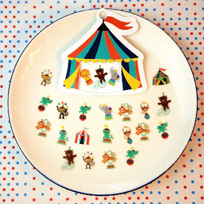 可爱创意马戏团贴纸 韩国文具透明pvc日记手帐动物DIY小装饰贴画