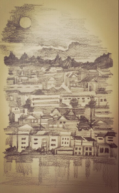 手绘城市。