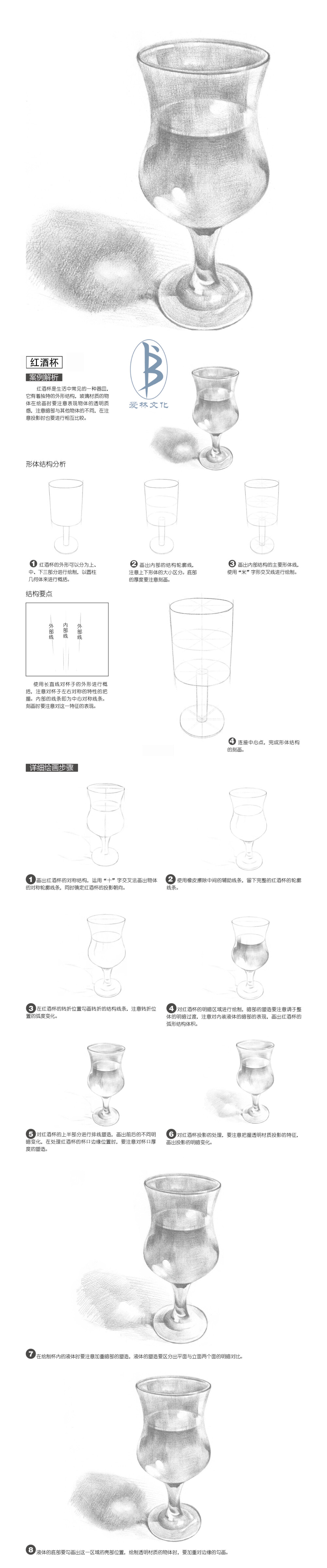 本案例摘自人民邮电出版社出版的《零基础学素描——石膏几何体与素描静物》。更多原创绘画教程和作品将在“爱林文化”公众号（aiibook）中长期分享！爱林博悦——只为悦读者！