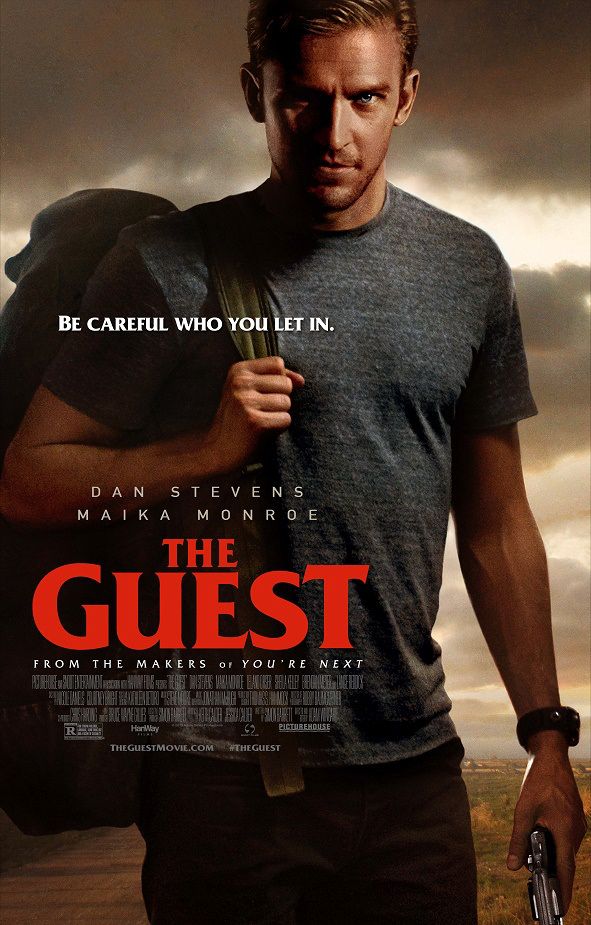 The Guest【访客】；2014《唐顿庄园》大表哥丹·史蒂文斯主演悬疑惊悚电影。影片讲述了从战场退役归来的David拜访了在战场上痛失长子的Peterson一家，并和这家人结为朋友，David帮助peterson的小儿子以残酷的方式教训了欺负自己的学校恶霸，peterson先生也莫名升职，然而渐渐他们发现David早就已经死了······