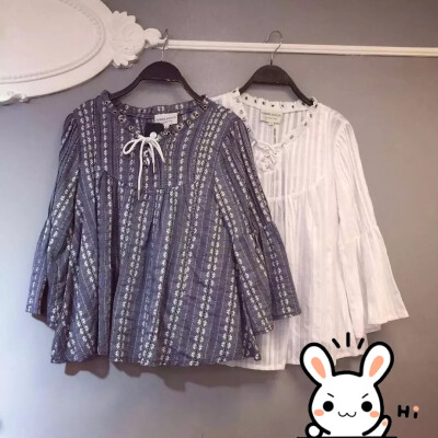 带子和喇叭袖～