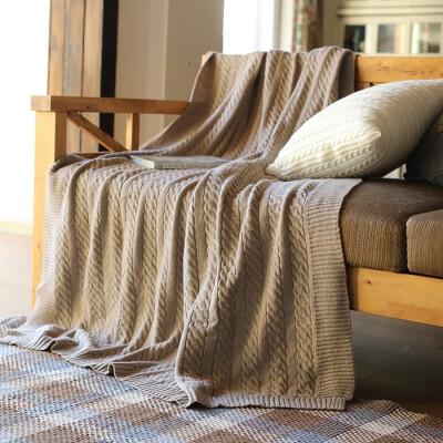 掬涵羊毛+兔绒针织毯子 冬季温暖休闲毯盖毯装饰毯床毯毛毯