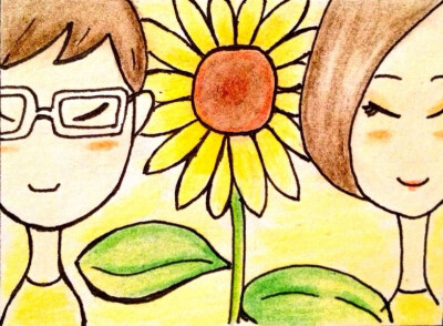 #手绘#。向日葵之恋。@7呆呆7