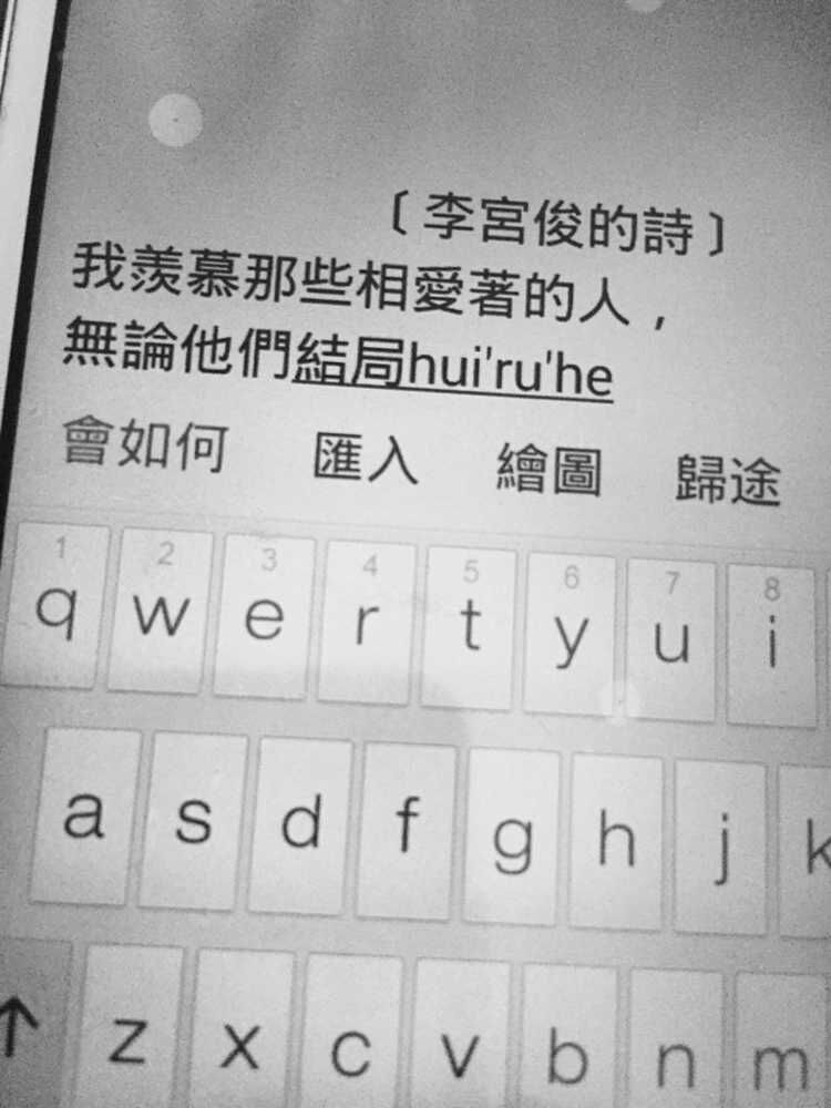 （李宫俊的诗：我羡慕那些相爱着的人，无论他们结局会如何。）键盘文字、键盘壁纸、文字图片、文字美图、文字设计、文字控壁纸、手机桌面壁纸、小清新 黑白 精选