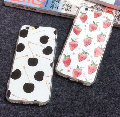 草莓樱桃iphone6plus手机壳苹果6plus硅胶iphone5s外壳4.7保护套