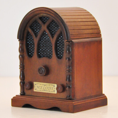 复古拱形收音机音乐盒天空之城八音盒生日礼物创意女实用结婚礼品