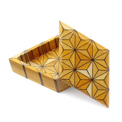 日本进口传统手工艺 寄木细工 露木木工所 日式菱形实木首饰小盒