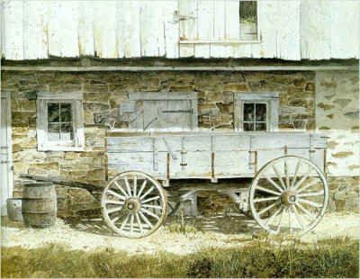 Ray Hendershot 的水彩画作品，嗅到了被阳光晒得暖暖的木头和麦田的香气