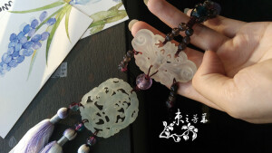 【暮色倾】腰佩/玉禁步 染色渐变冰丝流苏·【束华·烟雨天青 系列】