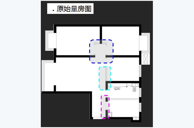 另外，此案例不得不提醒的尴尬地是冰箱的放置，如若想要解放厨房空间，可将冰箱置于客厅，因人而异，仁者见仁了