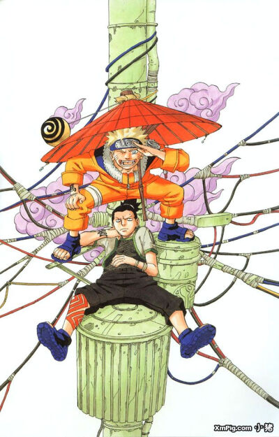 NARUTO -ナルト- 《火影忍者》漫画 原画 #岸本齐史# 漩涡鸣人 奈良鹿丸