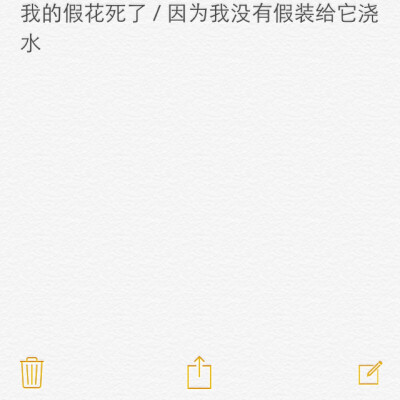 我的假花死了 / 因为我没有假装给它浇水