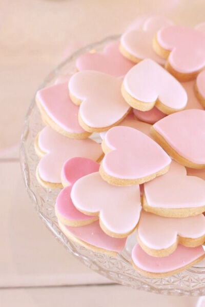 pink heart shaped cookies