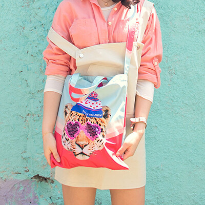 韩国stillandchew创意时尚动物休闲斜挎包 潮包 防水布包包