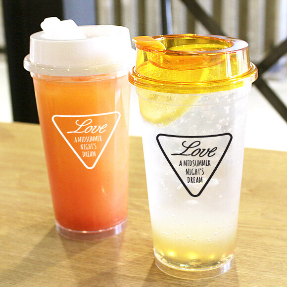 韩国Teascafe环保透明果汁杯旅行密封冷饮杯冰激凌杯工作水杯